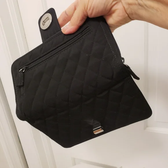 Vera Bradley Large Black Quilted Turnlock Close Wallet, Preppy, Versatile - Picture 8 of 12